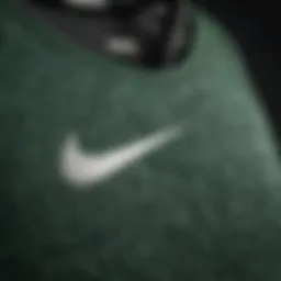 A close-up view of the green Nike tank top showcasing its intricate design and fabric texture.