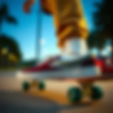 A skateboarder wearing Vans Slip-Ons, highlighting their cultural significance