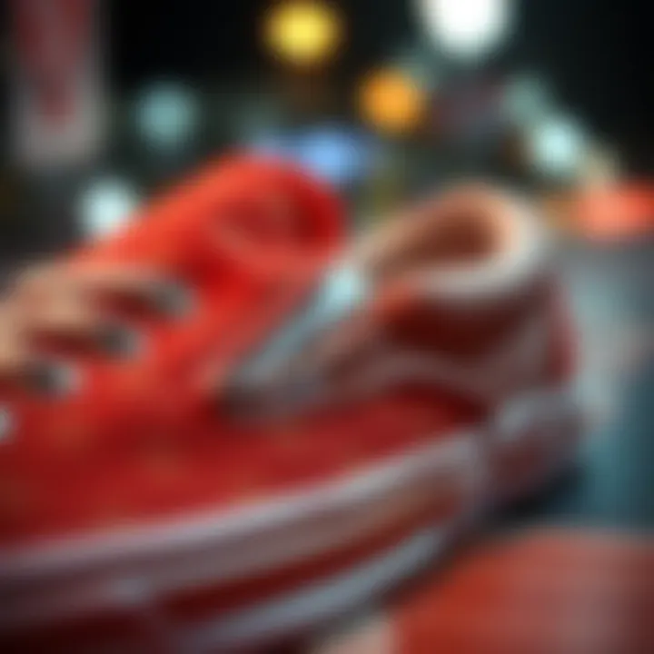 Close-up view of the Vans Slip-On's unique design features and materials