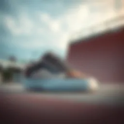 Vans Ave Pro skate shoes showcasing Granite Rock technology on a skateboarding ramp