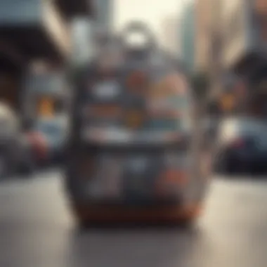 Pacsun mini backpack in use by skateboarder in motion