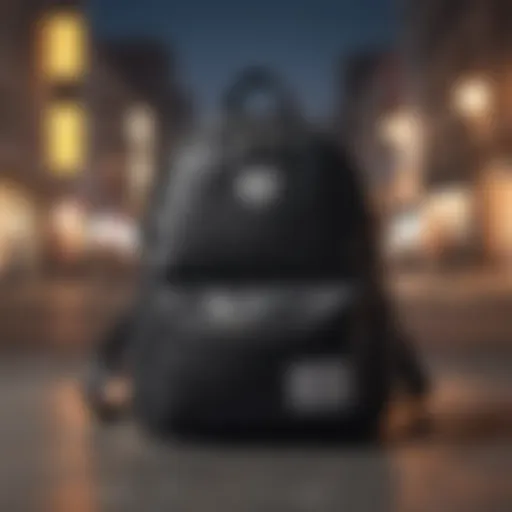 Stylish Pacsun mini backpack displayed against an urban backdrop