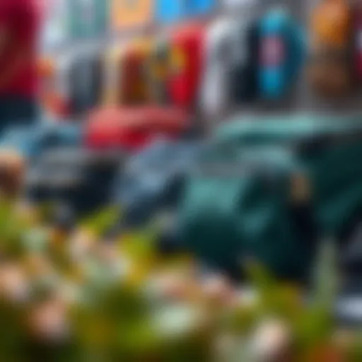 Stylish fanny packs on display