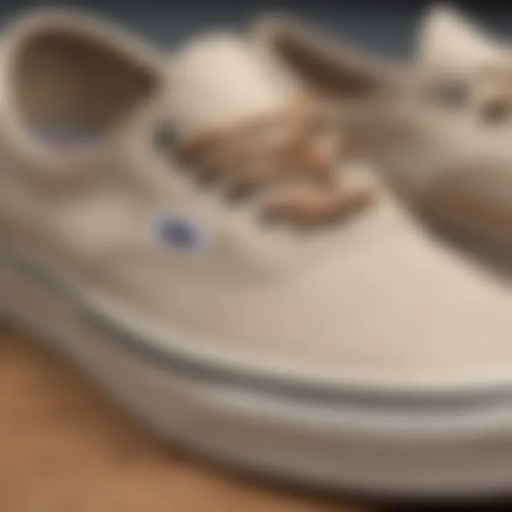 Close-up of the Vans Authentic Oatmeal sneaker design