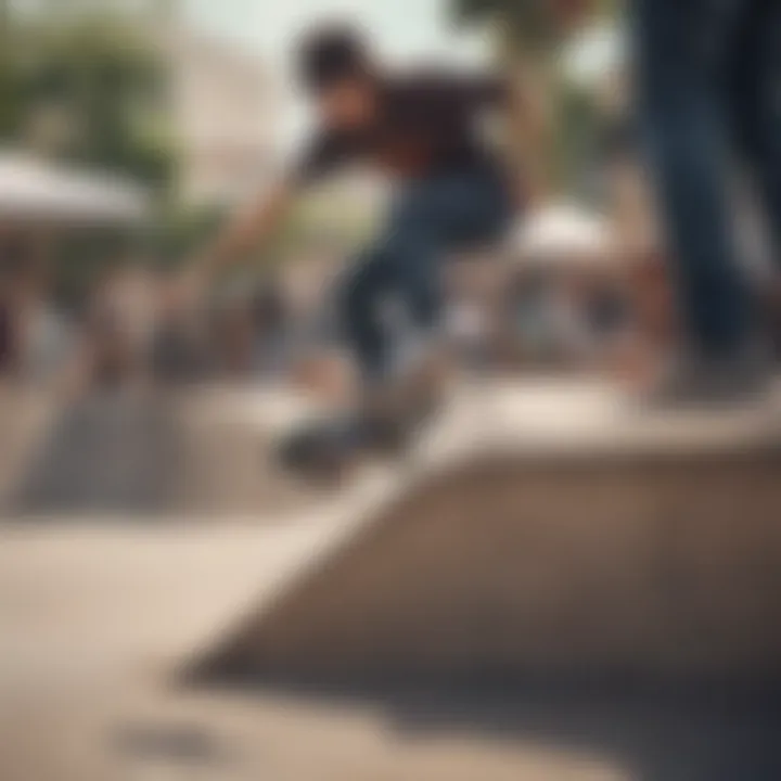 Skateboarders enjoying a local skate event organized by Vans