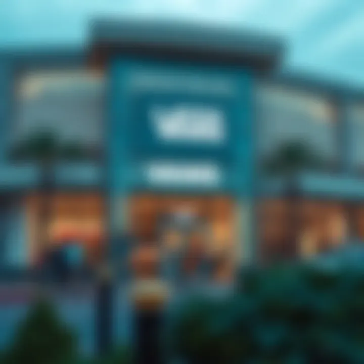 Outdoor view of Emerald Square Mall featuring Vans store