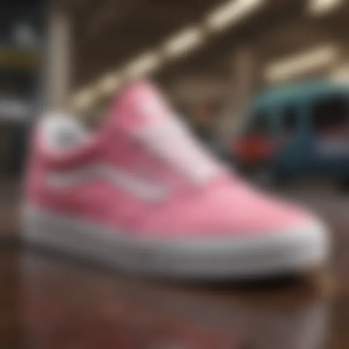 Close-up of the Vans UltraRange EXO Pink's innovative design