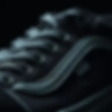 Close-up of the Vans Wayvee Black showcasing its unique texture and material