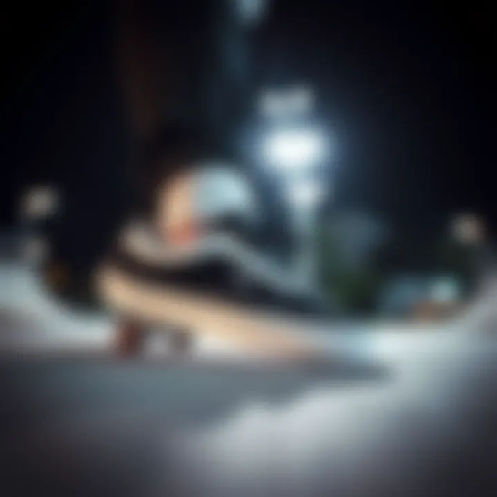 Vans Wayvee Black in action during a skateboard trick