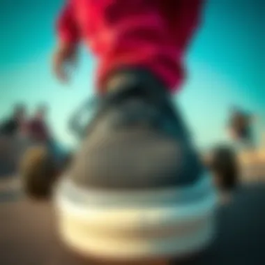 Cultural Representation of Skateboarding with Vans Wayvee Black Cultural representation of skateboarding with Vans Wayvee Black in focus