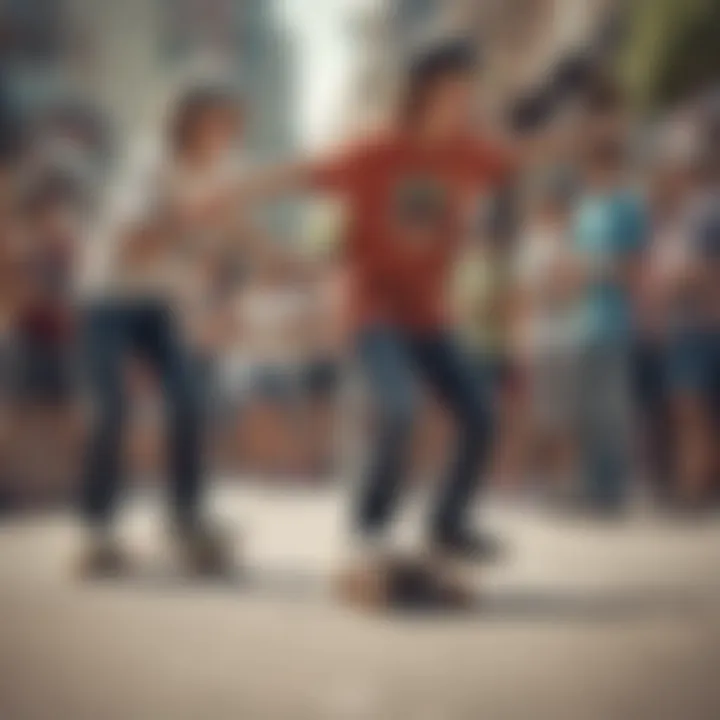 A group of junior skaters enjoying a community event