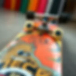 Detailed view of a Tech Deck skateboard showcasing its design elements