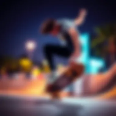 Executing Tricks on Tech Decks An individual performing a trick on a Tech Deck skateboard, highlighting skill