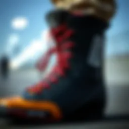 Close-up view of Thirtytwo boot showcasing unique design elements