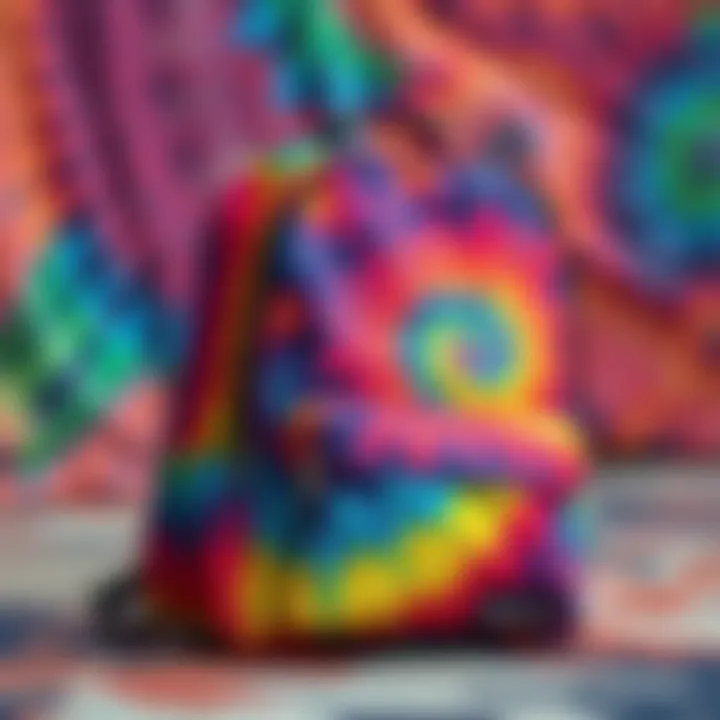Intricate Tie-Dye Patterns Vibrant tie-dye bookbag showcasing intricate patterns