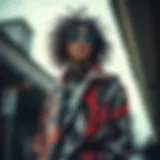 Avant-Garde Fashion Statement An avant-garde outfit showcasing bold patterns and textures