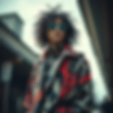 Avant-Garde Fashion Statement An avant-garde outfit showcasing bold patterns and textures