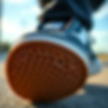 Close-up of Vans gum sole showcasing texture