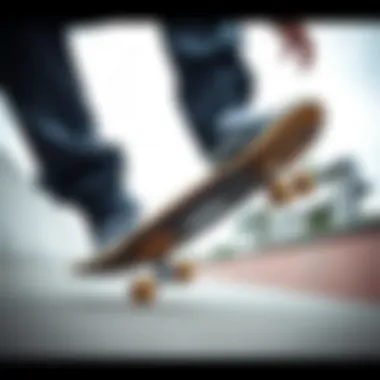 Skateboarder performing a trick while wearing Vans