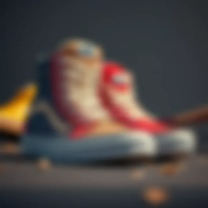 Variety of materials used in Vans high top shoes
