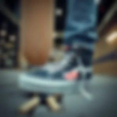 Vans high tops worn in urban skate environment