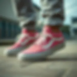 Vans pink shoes showcasing their stylish design