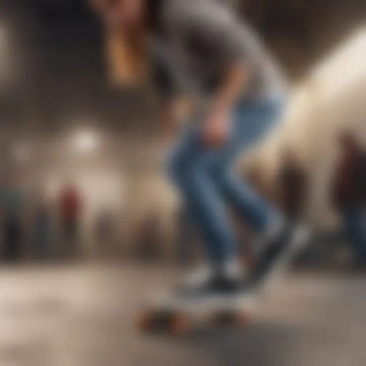 A skateboarder wearing Vans Slip-Ons with fur in action, representing their functionality in skating