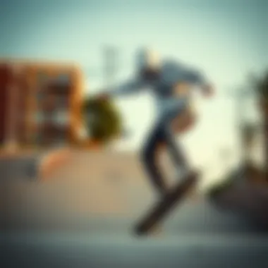 Performing Skate Tricks in Style A scenic view of a skateboarder performing tricks while wearing a white Adidas hoodie.