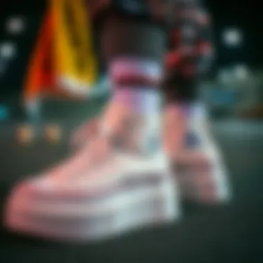 Fashion Ensemble with White Converse Thick Soles Fashionable outfit featuring white Converse thick soles