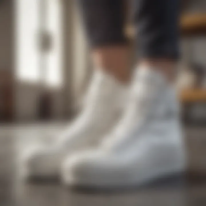 Collection of white high top platform sneakers showcasing various styles