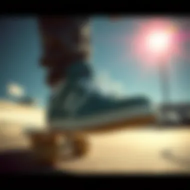 Skateboarding Lifestyle with Globe CT IV Artistic representation of skateboarding lifestyle featuring Globe CT IV shoes