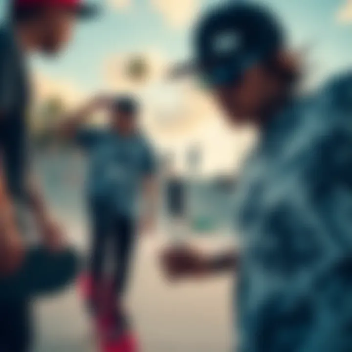 Skate Park Scene A vibrant skate park scene with diverse skateboarders