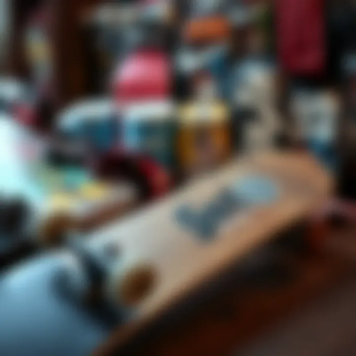 Skateboards and Gear Variety of skateboards and gear reflecting brand ethos