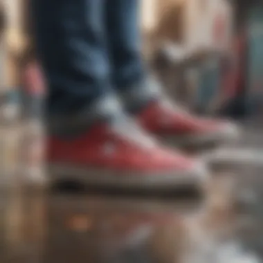 Group of skateboarders with personalized shoes