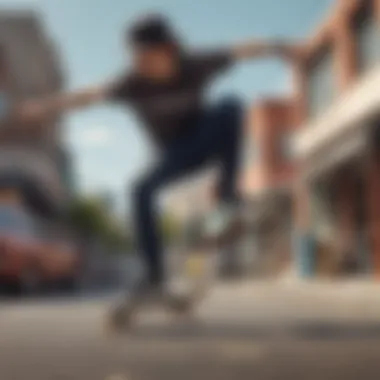 Skater performing a trick while wearing the HUF Dylan Slip shoes