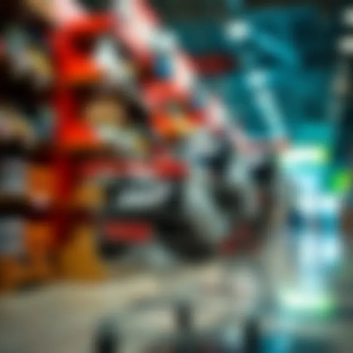 Shopping cart filled with HUF socks during a sale event