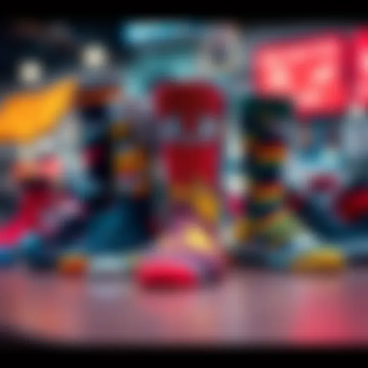 Vibrant HUF sock collection displayed elegantly