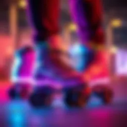 A vibrant display of light up roller skate shoes showcasing their unique designs.