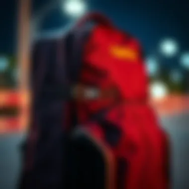 Highlighting Key Backpack Features Close-up of a backpack showcasing its unique features