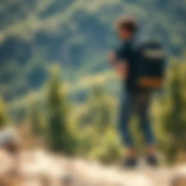 Backpack Use in Real-Life Scenarios A lifestyle photo of a traveler using a backpack in nature