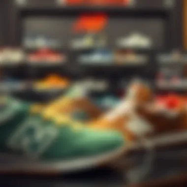 Showcasing Various Models of New Balance Skate Shoes Various New Balance skate shoe models on display