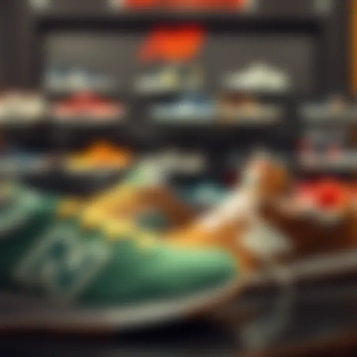 Showcasing Various Models of New Balance Skate Shoes Various New Balance skate shoe models on display