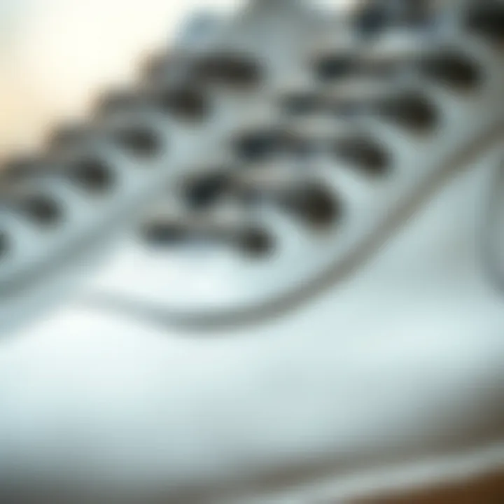 Detailed close-up of the Nike Blazer 77 White's distinctive materials and stitching