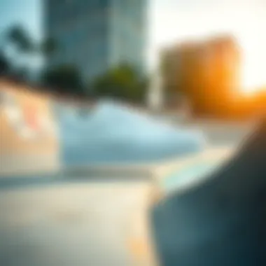 Nike Blazer 77 White showcased in an urban skate park environment