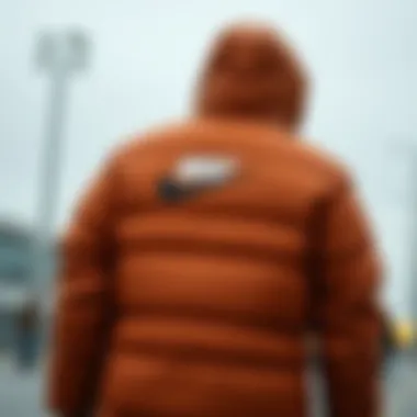 Nike puffer coat emphasizing eco-friendly materials and design
