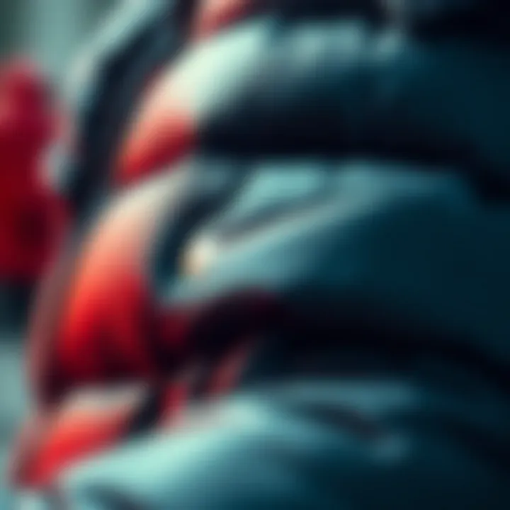 Close-up of the innovative fabric technology used in Nike puffer coat