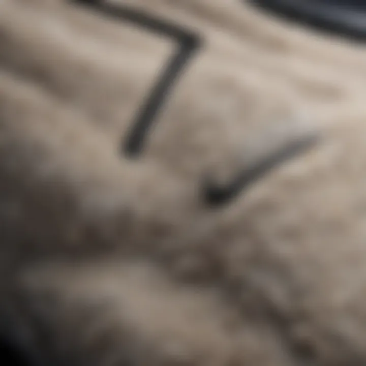 Close-up of the texture and material of Nike Sherpa sweatpants