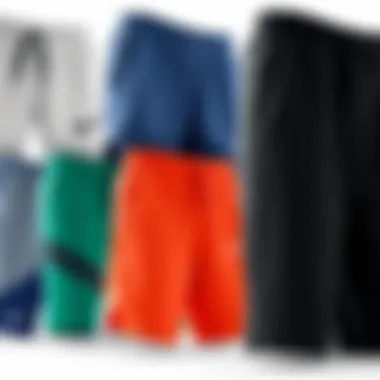 An array of Nike sweatshorts in various colors and styles highlighting fit options.
