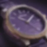 Close-up view of the Nixon Purple Watch showcasing its intricate design.