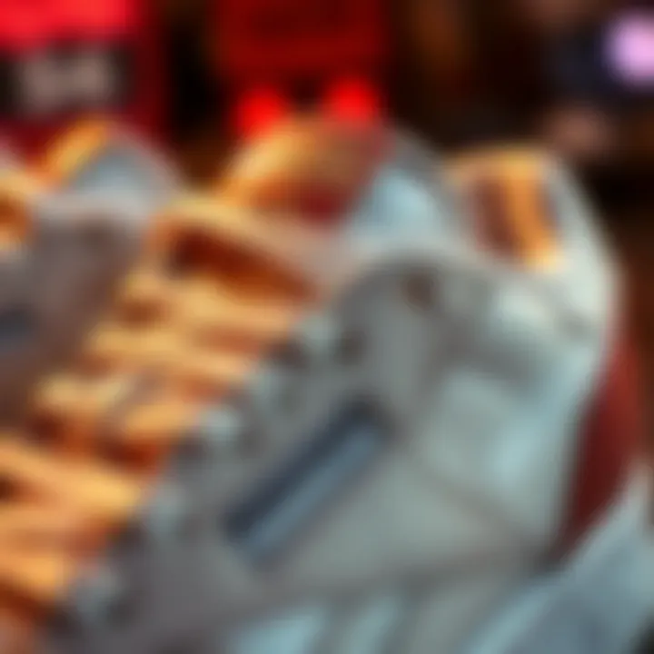 Close-up of the Reebok Club C85 Off White's technical features